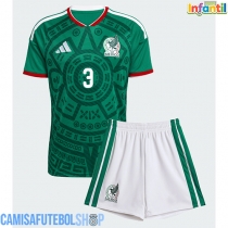 Camisa de time de futebol México Cesar Montes #3 Replicas 1º Equipamento Infantil Mundo 2026 Manga Curta (+ Calças curtas)